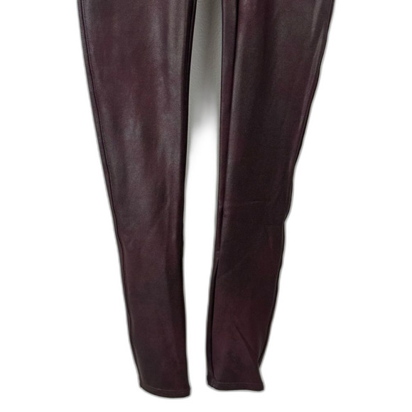 SPANX Burgundy Faux Leather Leggings Size Small - Picture 15 of 16